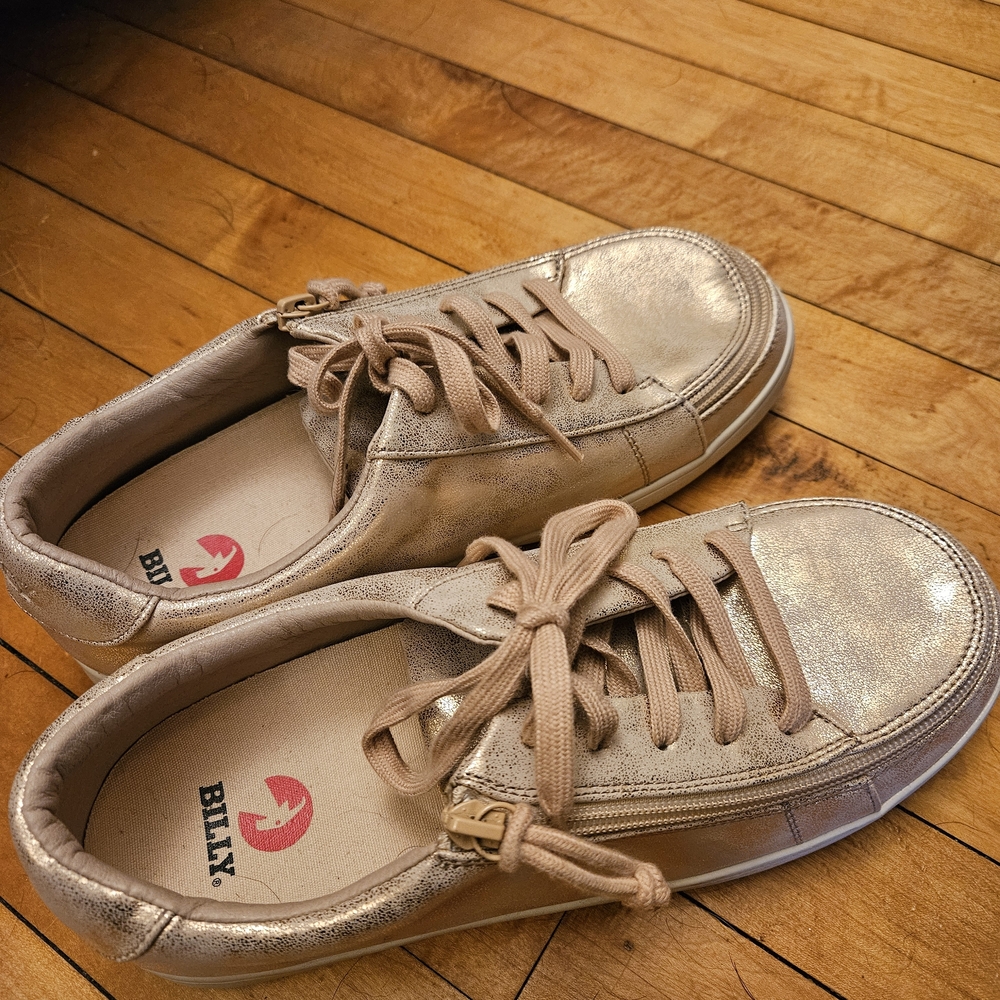 Billy Metallic Gold Women's Casual Lace-Up Sneakers